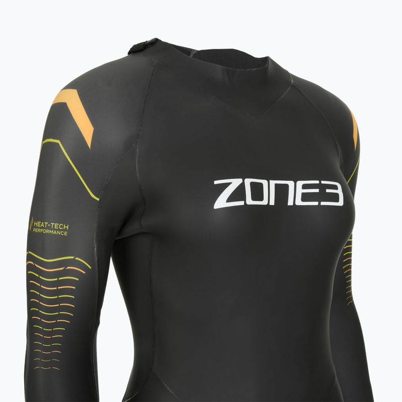 Női triatlon neoprénruha Zone3 Thermal Aspect Breaststroke 2,5 mm black/orange/yellow 4