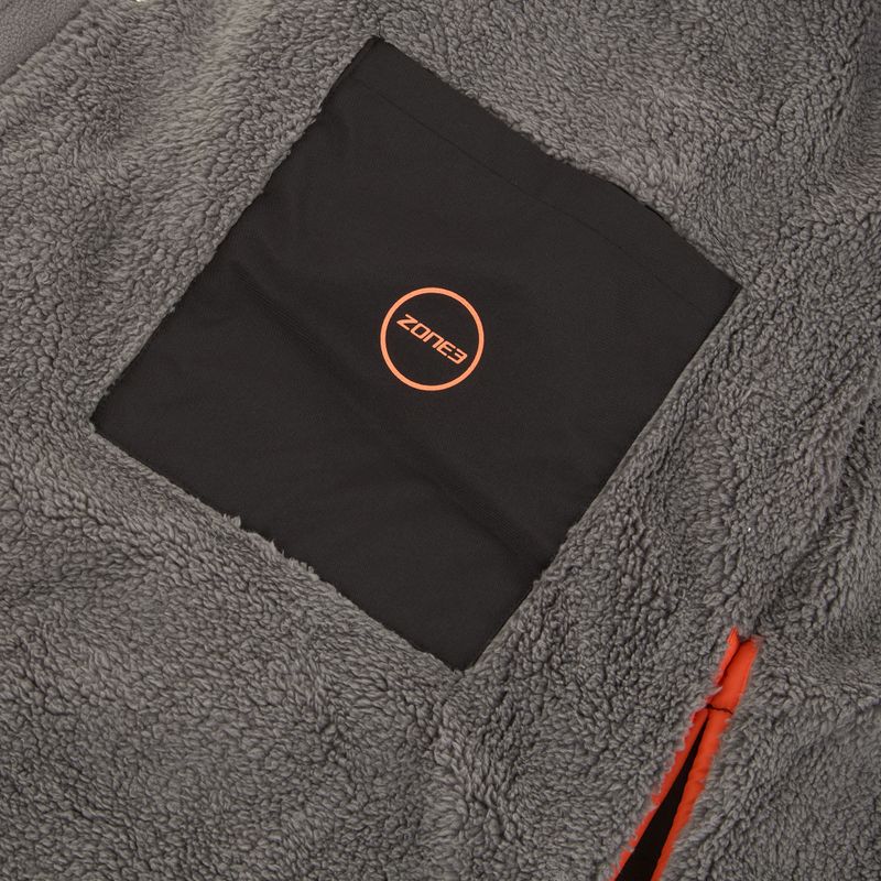 Kabát ZONE3 Oversized Polar Fleece Robe Parka black/orange 6
