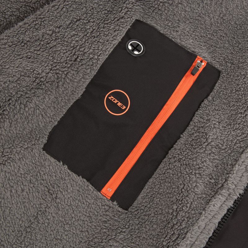 Kabát ZONE3 Oversized Polar Fleece Robe Parka black/orange 7