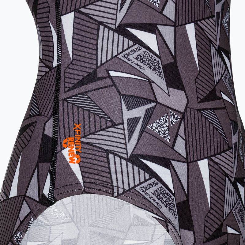 Női egyrészes fürdőruha ZONE3 OWS Renew High Neck black/white 4