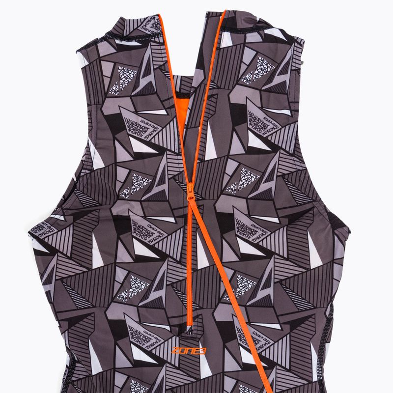 Női egyrészes fürdőruha ZONE3 OWS Renew High Neck black/white 5
