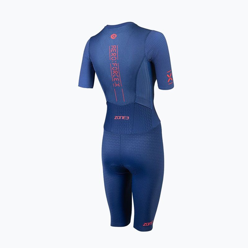 Női triatlon overál ZONE3 Aeroforce X II SS Trisuit navy 2