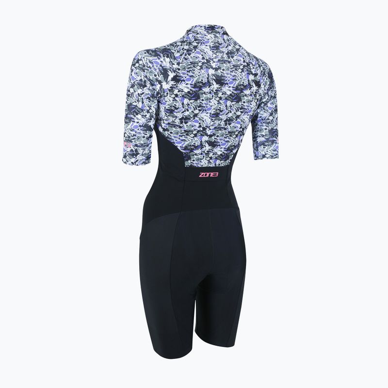 Női triatlonruha ZONE3 Lava Short Sleeve Trisuit white/gravel 2