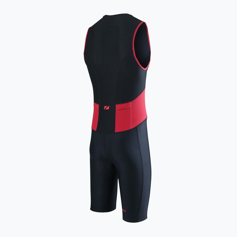 Férfi ZONE3 Activate Trisuit triatlonruha fekete/piros 3