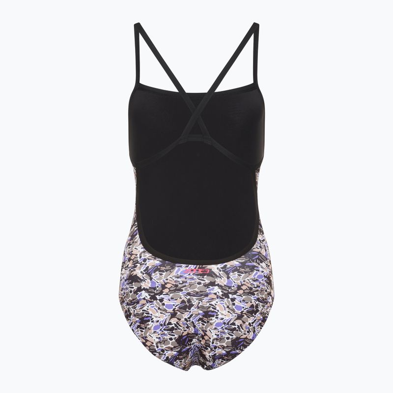 Női egyrészes fürdőruha ZONE3 Pacific Koa Koa Strap Back fekete/zöld 2