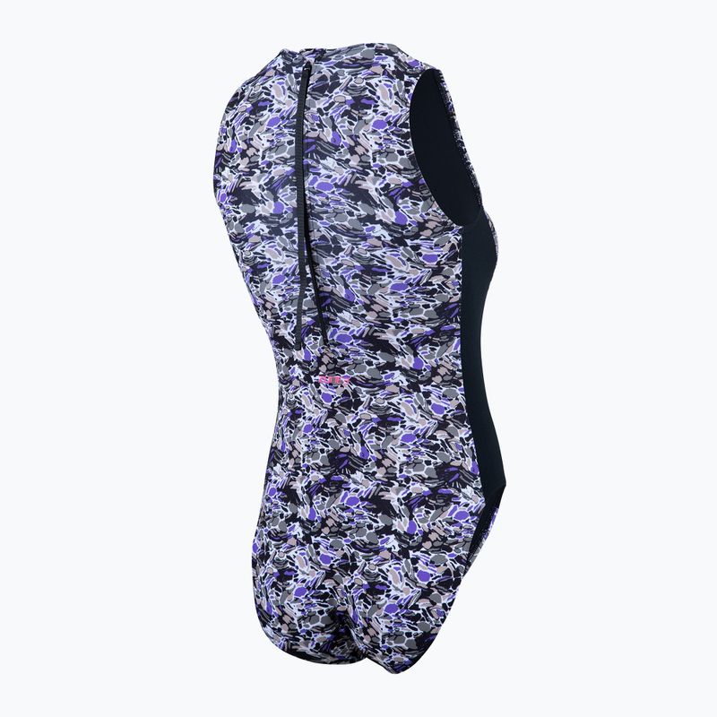 Női egyrészes fürdőruha ZONE3 Pacific Koa Koa High Neck fekete/zöld 5