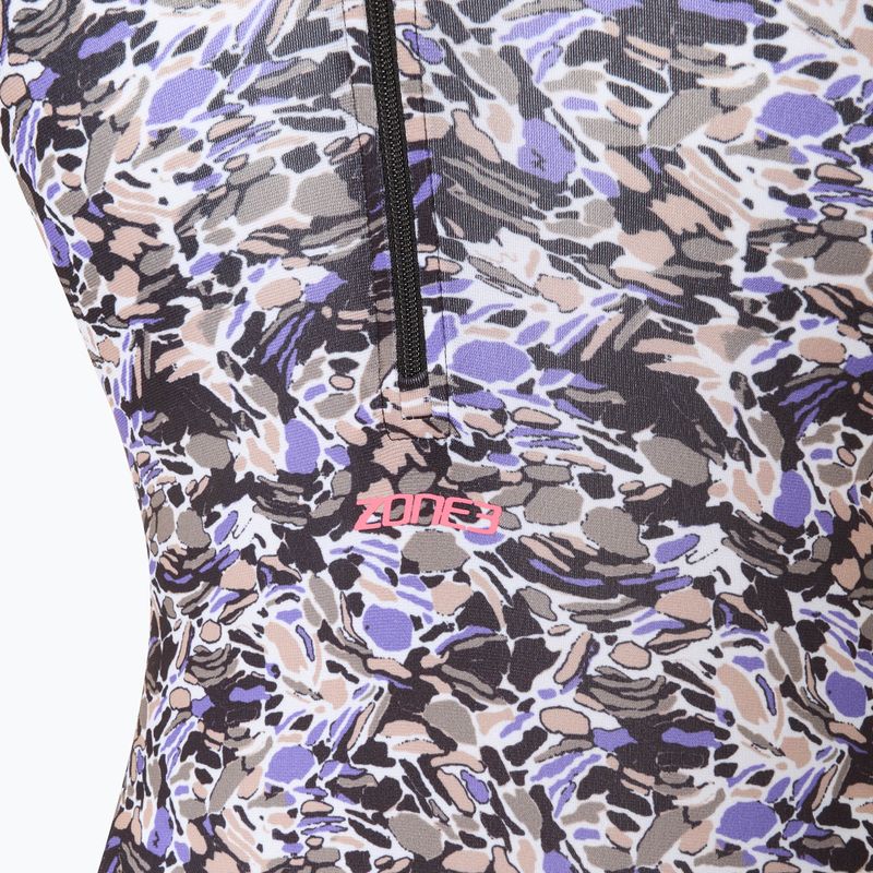 Női egyrészes fürdőruha ZONE3 Pacific Koa Koa High Neck fekete/zöld 3