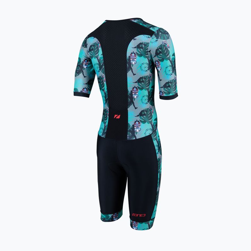 Férfi triatlonruha ZONE3 Activate+ Short Sleeve Trisuit tribal rush/black/khaki 2