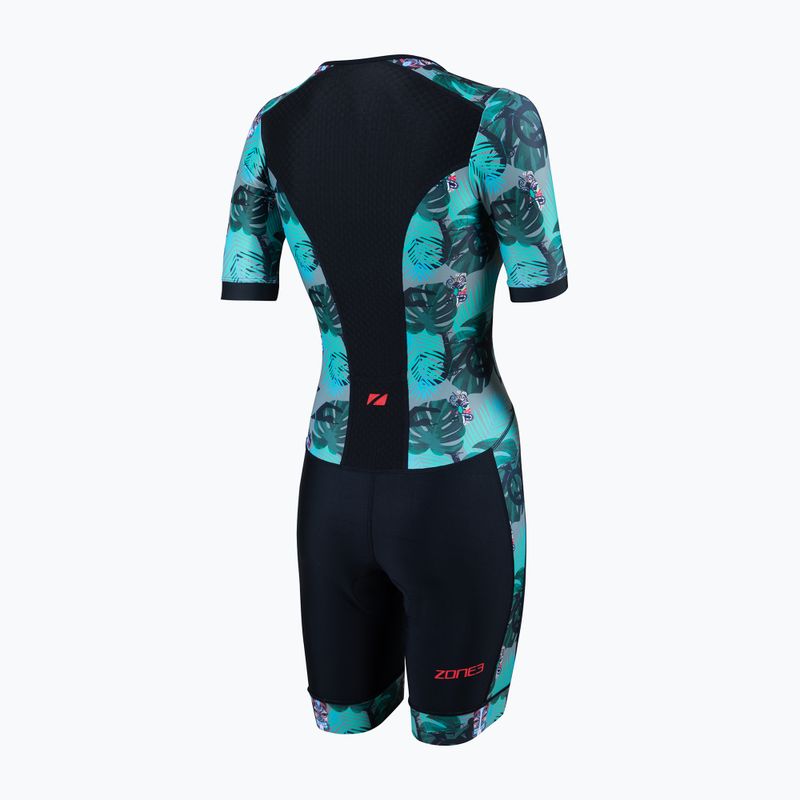 Női triatlonruha ZONE3 Activate+ Short Sleeve Trisuit tribal rush/black/khaki 2