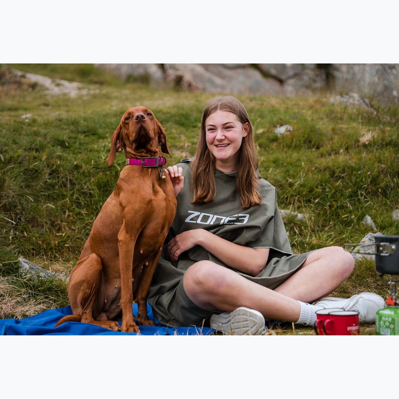 Poncsó ZONE3 Microfibre Changing Robe khaki/white 3