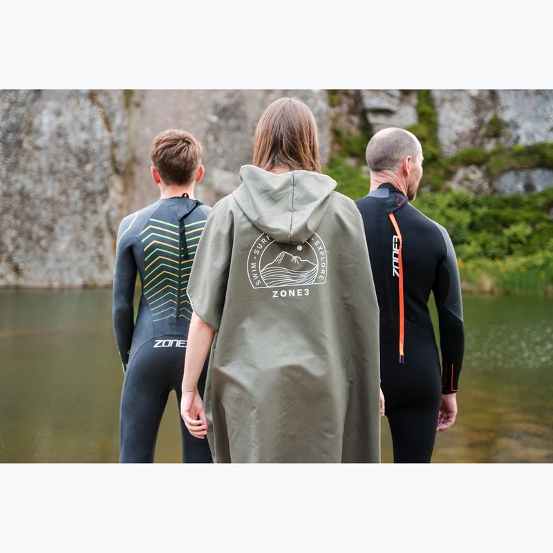 Poncsó ZONE3 Microfibre Changing Robe khaki/white 5