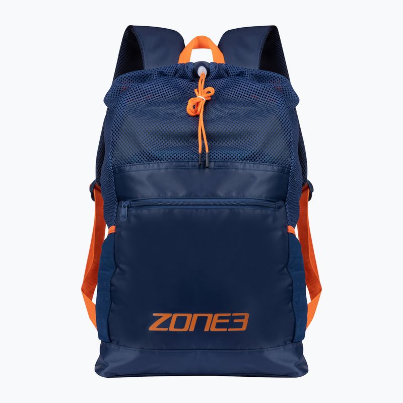 ZONE3 Nagy hálós edzőhátizsák navy/narancs színben