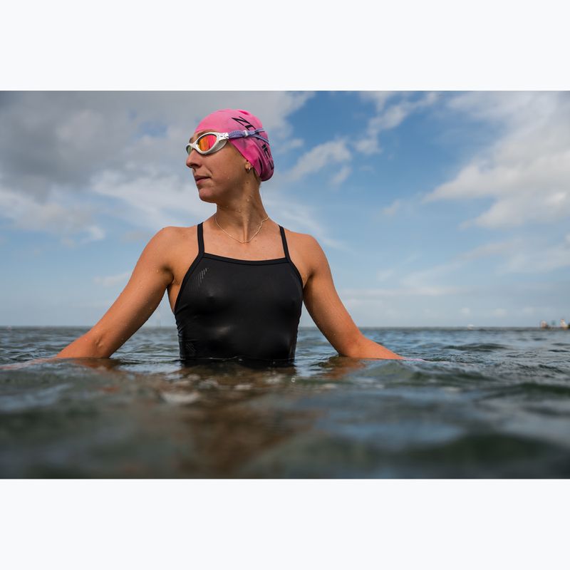 Női egyrészes fürdőruha ZONE3 Strap Back black 9