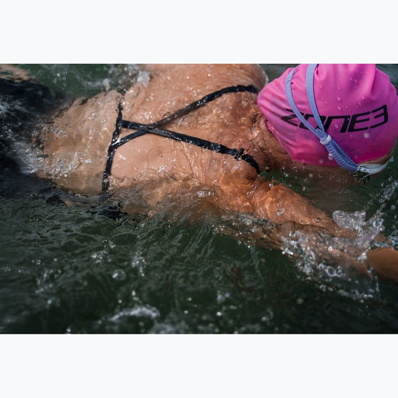 Női egyrészes fürdőruha ZONE3 Strap Back black 11