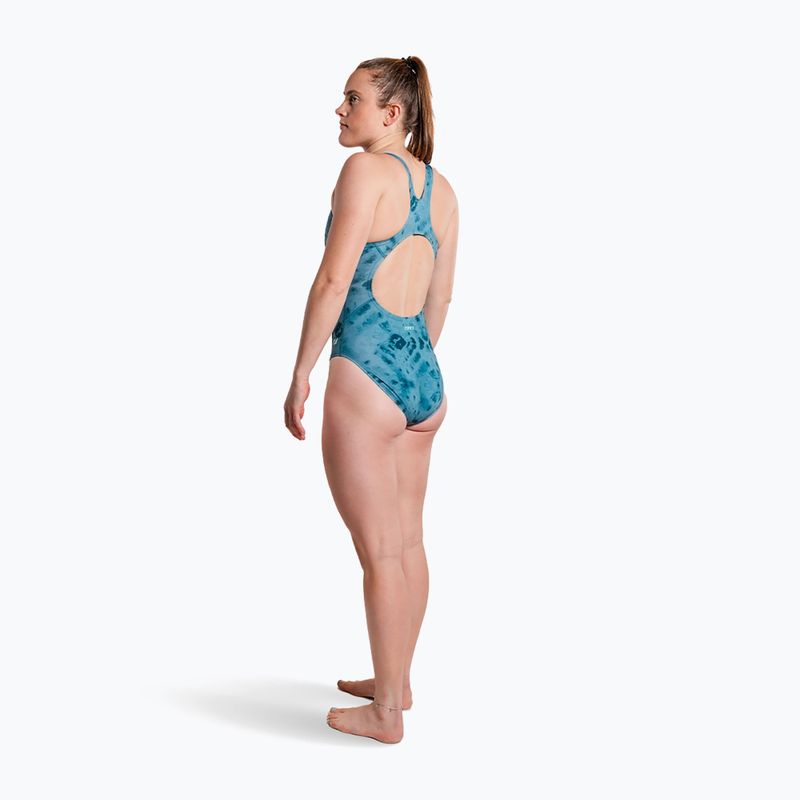 Női egyrészes fürdőruha ZONE3 Classic teal tie-dye 5