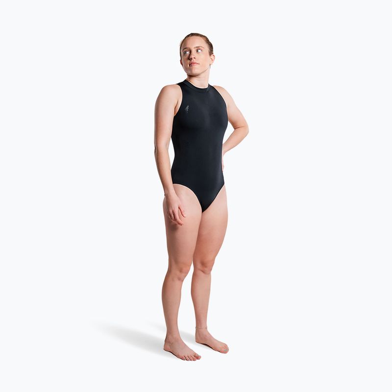 Női egyrészes fürdőruha ZONE3 High Neck Costume black 4