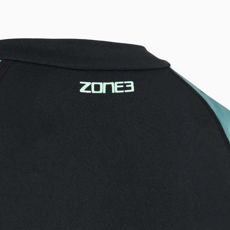 Női egyrészes fürdőruha ZONE3 Long Sleeve teal tie dye 4