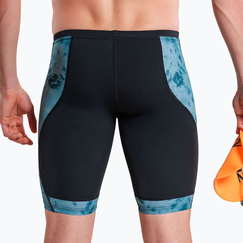 Férfi úszó jammer ZONE3 Performance Speed teal tie dye 5