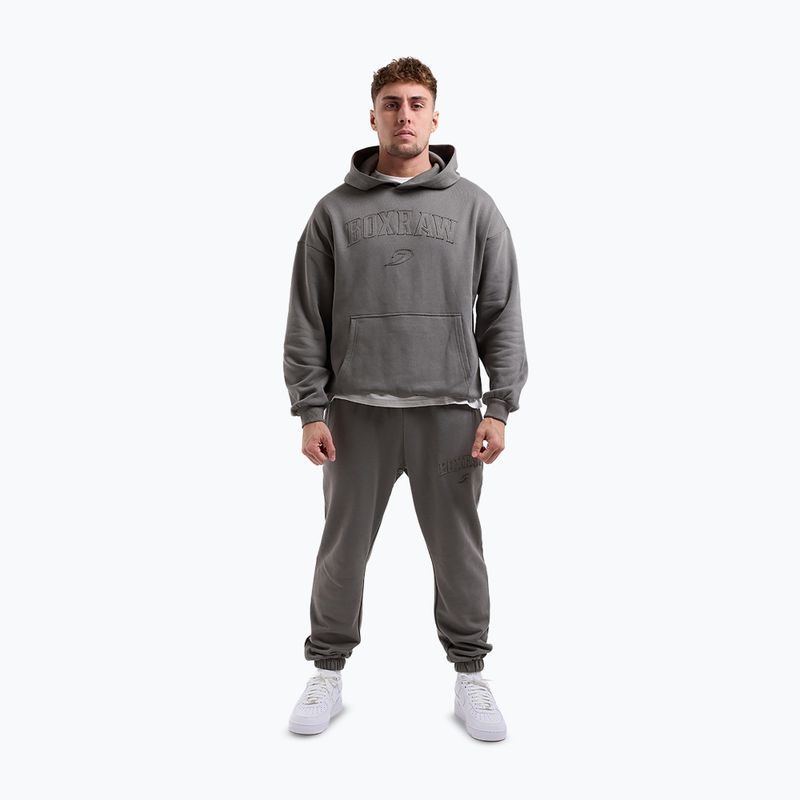 Férfi pulóver BOXRAW East Street Hoodie distressed grey 2
