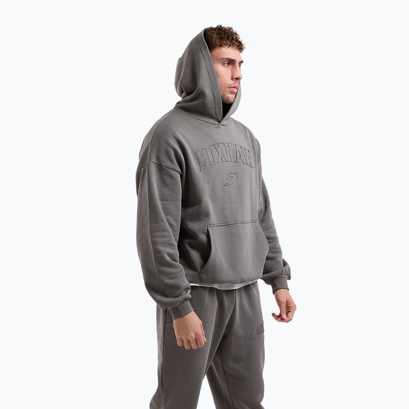 Férfi pulóver BOXRAW East Street Hoodie distressed grey 4
