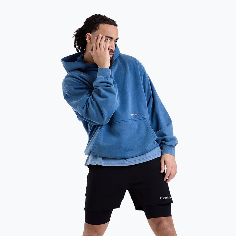 Férfi pulóver BOXRAW Sparring Club Oversized Hoodie washed baby blue
