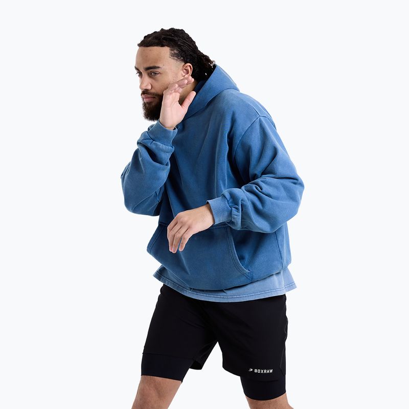 Férfi pulóver BOXRAW Sparring Club Oversized Hoodie washed baby blue 4