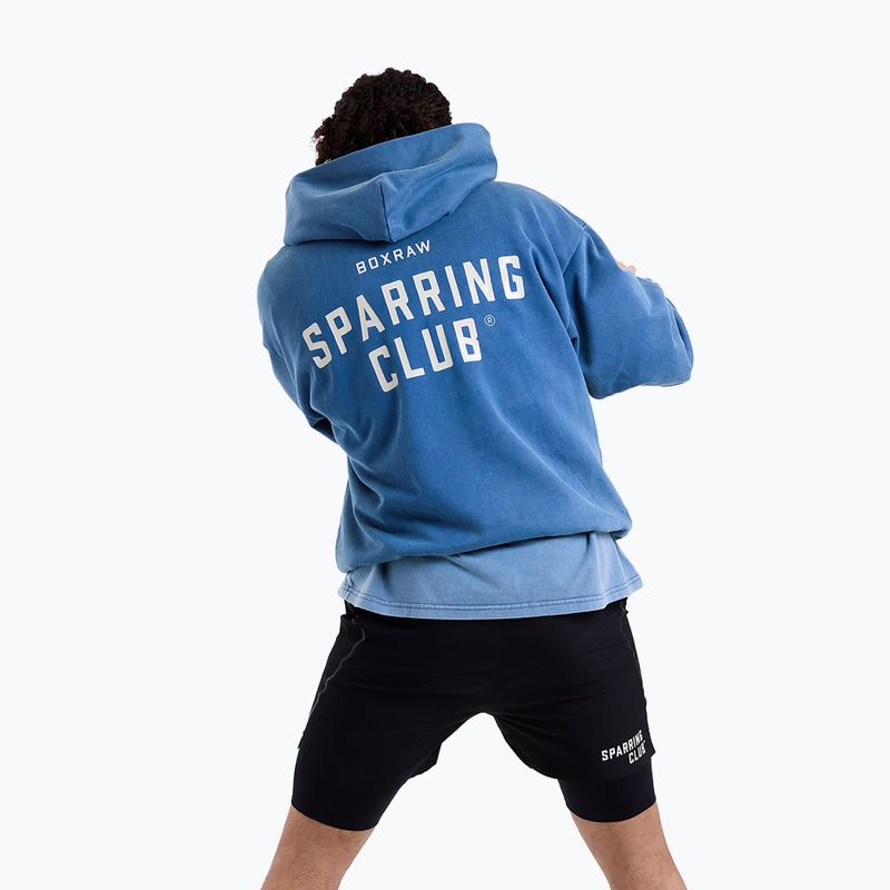 Férfi pulóver BOXRAW Sparring Club Oversized Hoodie washed baby blue 5