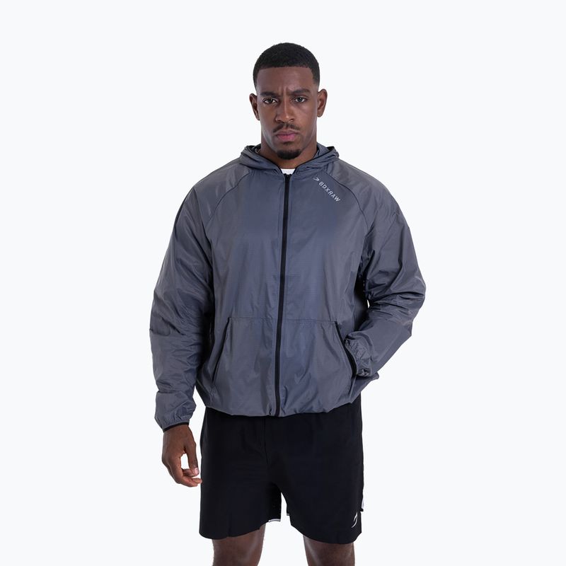Férfi kabát BOXRAW Genaro Zip Up Windbreaker charcoal