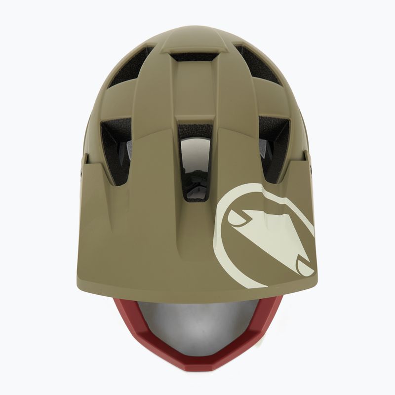 Endura Singletrack Full Face kerékpáros bukósisak tweed zöld 6