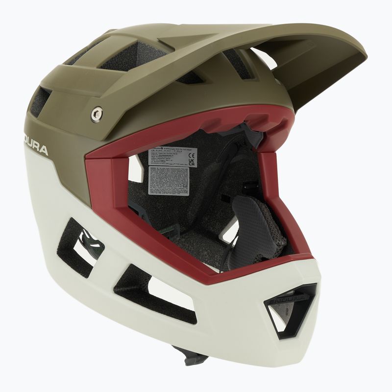 Endura Singletrack Full Face kerékpáros bukósisak tweed zöld 9