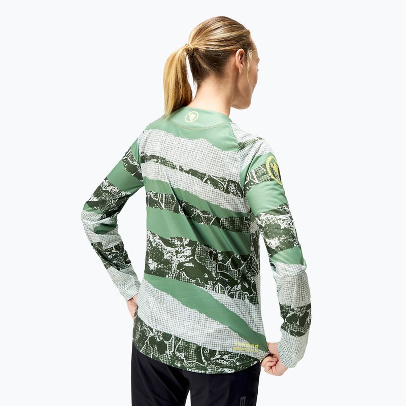 Női kerékpáros hosszú ujjú Endura Patchwork Ltd W machair zöld 3