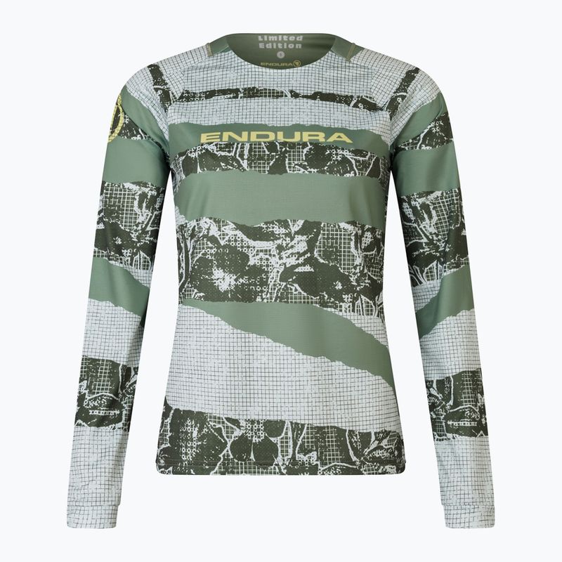 Női kerékpáros hosszú ujjú Endura Patchwork Ltd W machair zöld 6