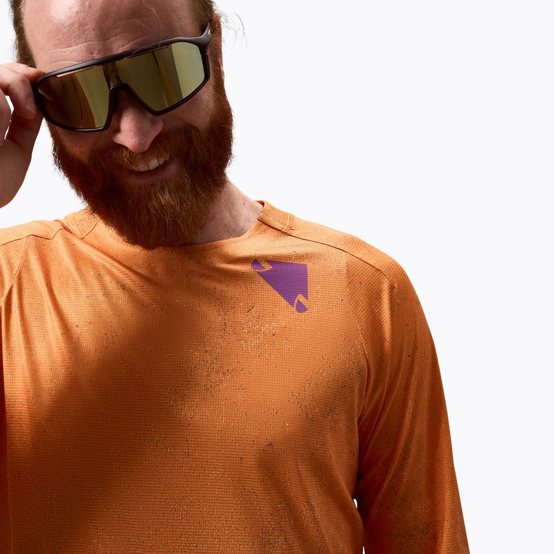 Férfi kerékpáros hosszú ujjú póló Endura Singletrack Print end orange 4