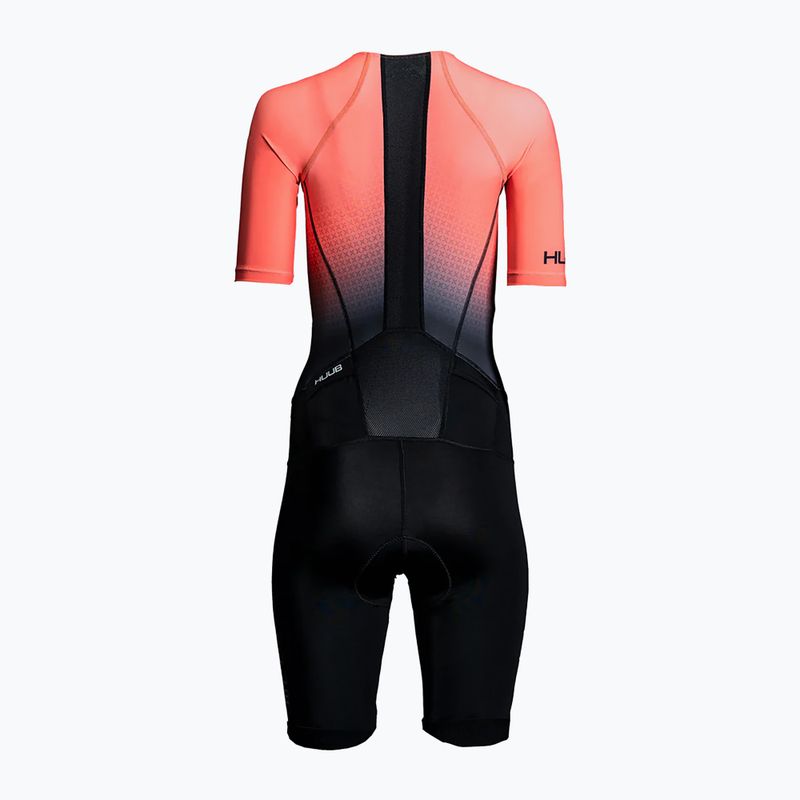 Női triatlon öltöny HUUB Commit hosszú távú öltöny fekete/korall színű 2