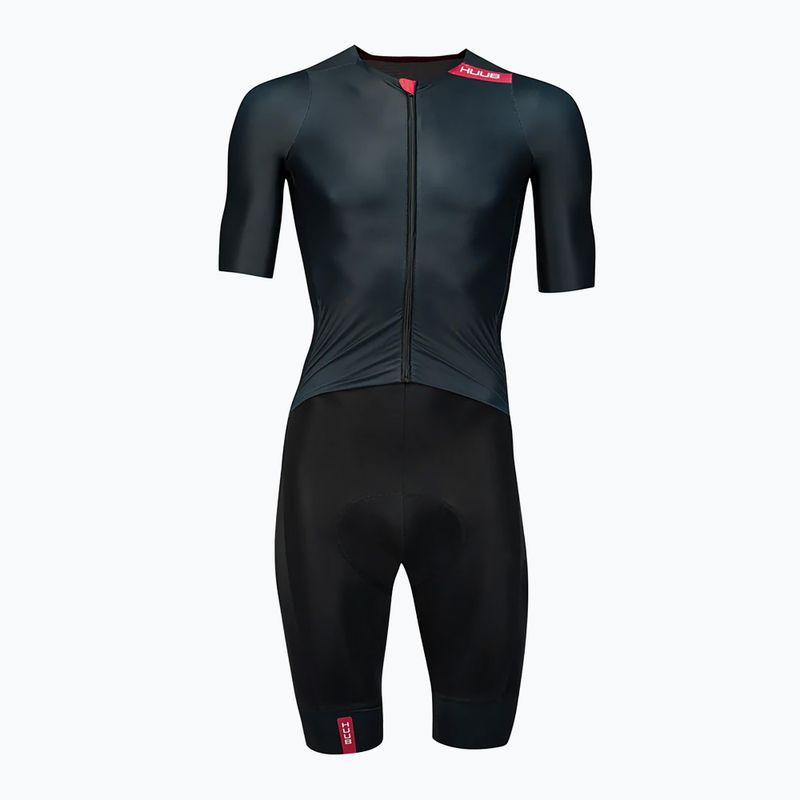 Férfi kerékpáros overall HUUB Strada Road Speed Suit Smooth Sleeve black/red