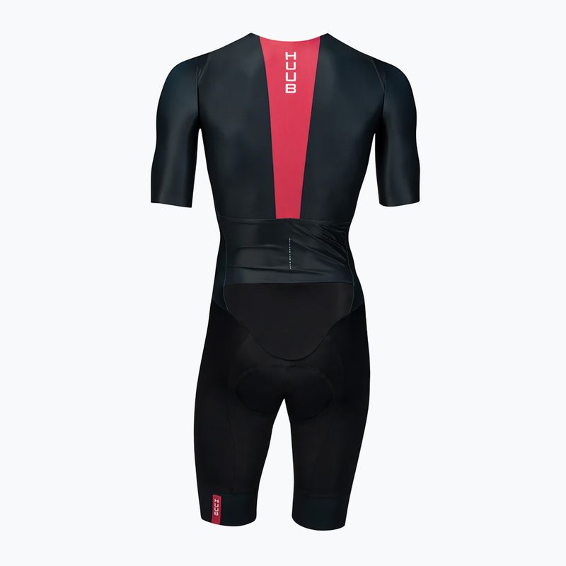 Férfi kerékpáros overall HUUB Strada Road Speed Suit Smooth Sleeve black/red 2