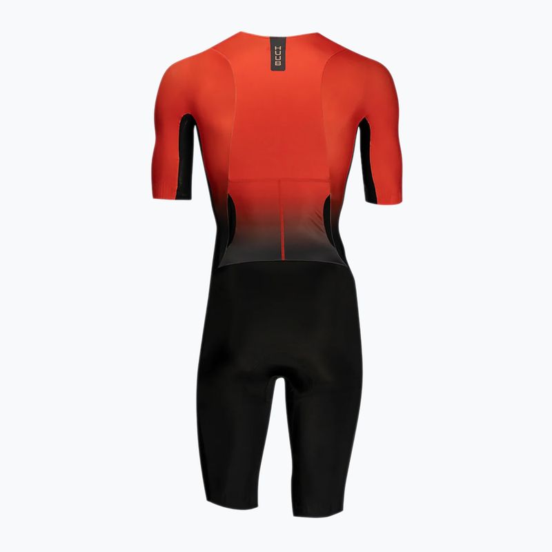 Férfi triatlonos overall HUUB Collective Tri Suit black/red fade 2