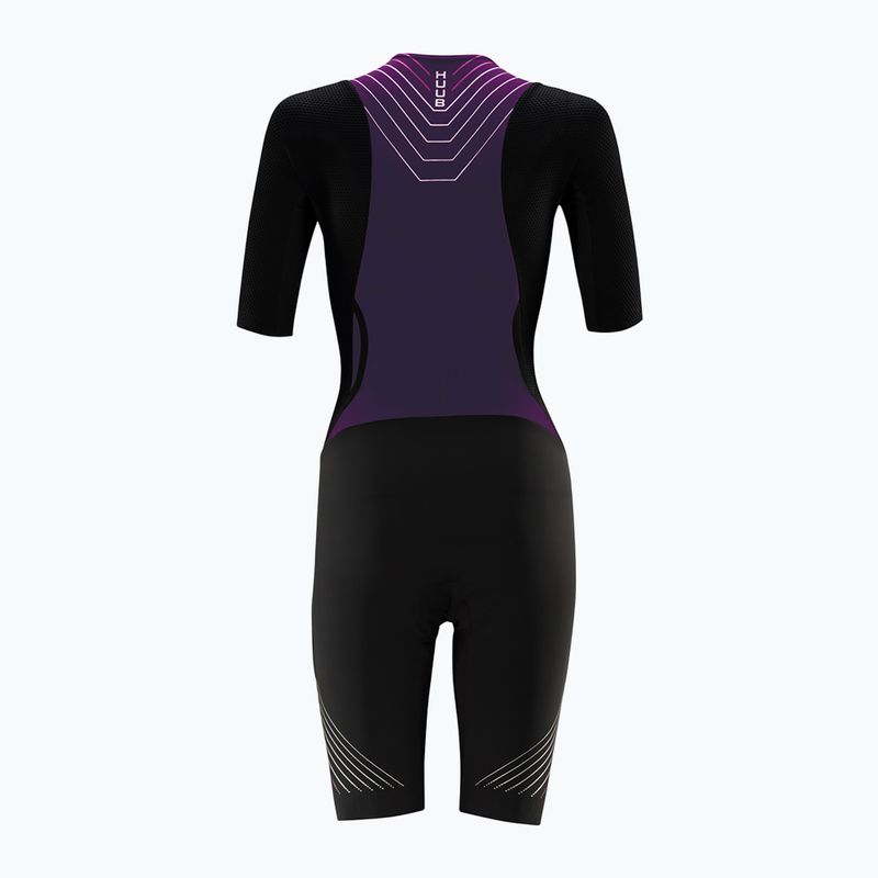 Női kerékpáros öltöny HUUB Pinnacle Tri Suit W fekete / szőlő 2
