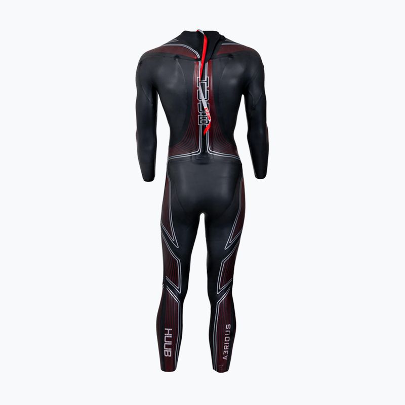 Férfi triatlonos úszóruha HUUB Aerious III 3:5 black/red 3