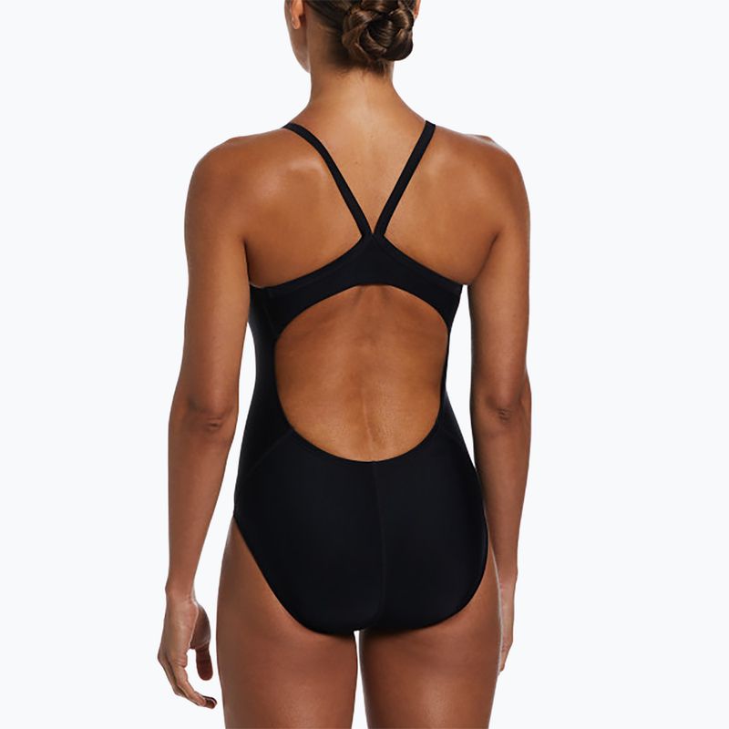 Női egyrészes fürdőruha Nike Solid Racerback fekete 3