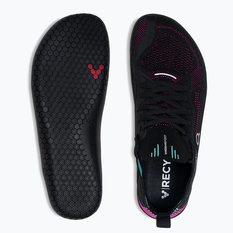Női barefoot cipő Vivobarefoot Primus Lite Knit obsidian/ vibrant pink 5