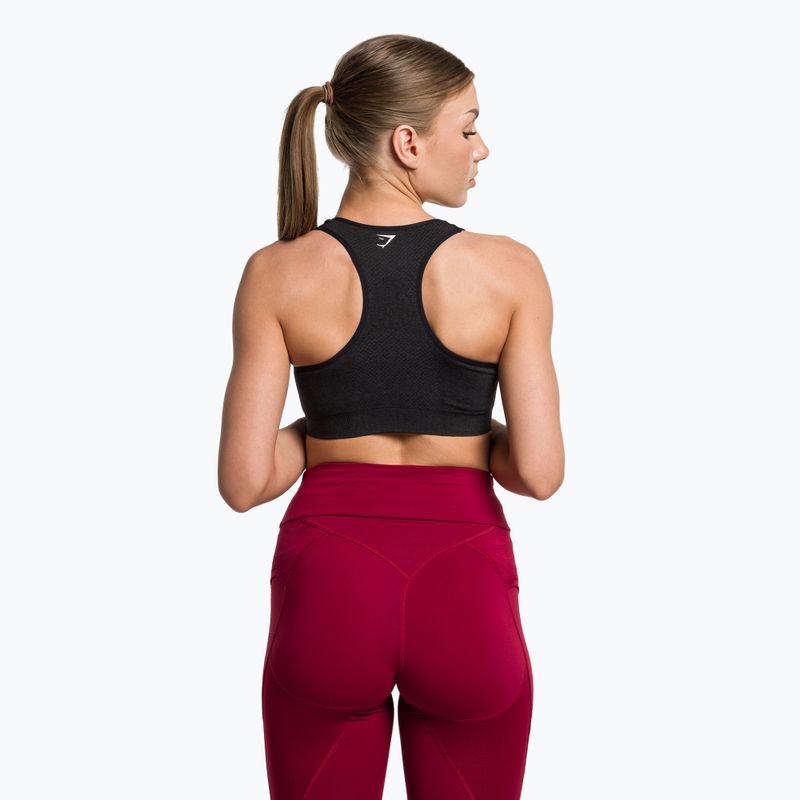 Gymshark Vital Seamless Sport fekete/marl fitnesz melltartó 3