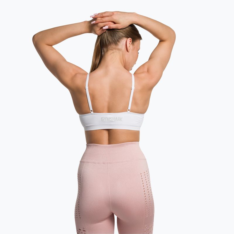 Gymshark Seamless Bralette magas nyakú fitnesz melltartó fehér 3