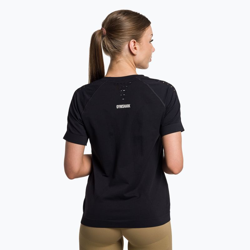 Női edző póló Gymshark Energy Seamless fekete 3
