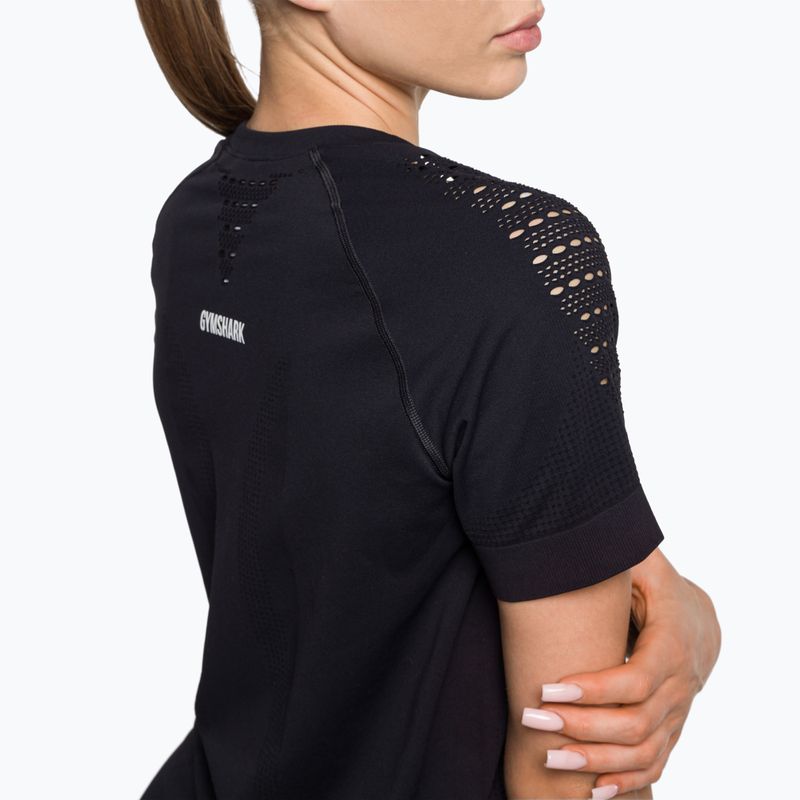 Női edző póló Gymshark Energy Seamless fekete 4