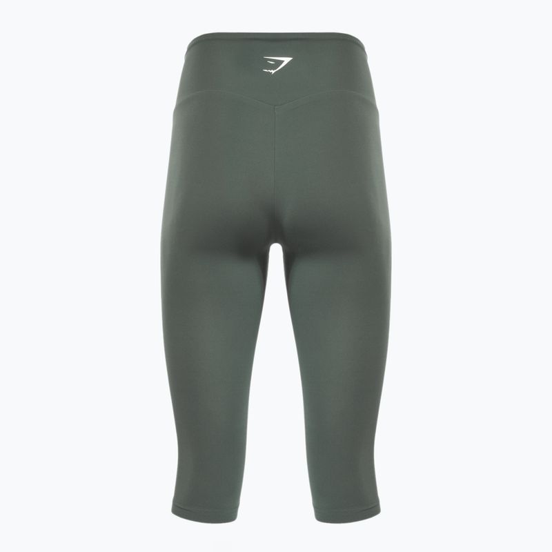 Női Gymshark Training Cropped obszidián / zöld leggings 2