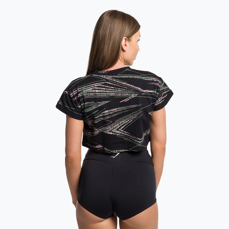 Női edzős felső Gymshark Zone Graphic Crop fekete/lime 3