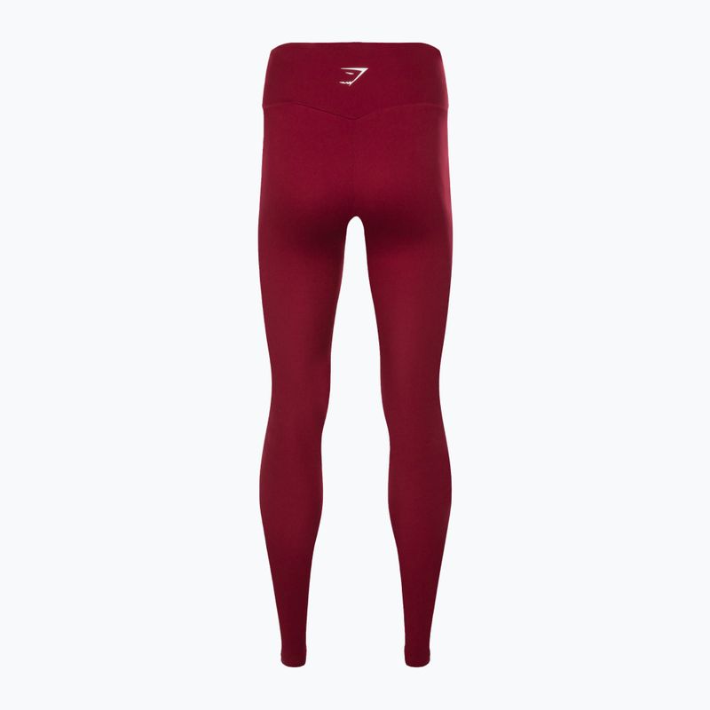 Női Gymshark Training Full Lenght leggings burgundi/fehér 6