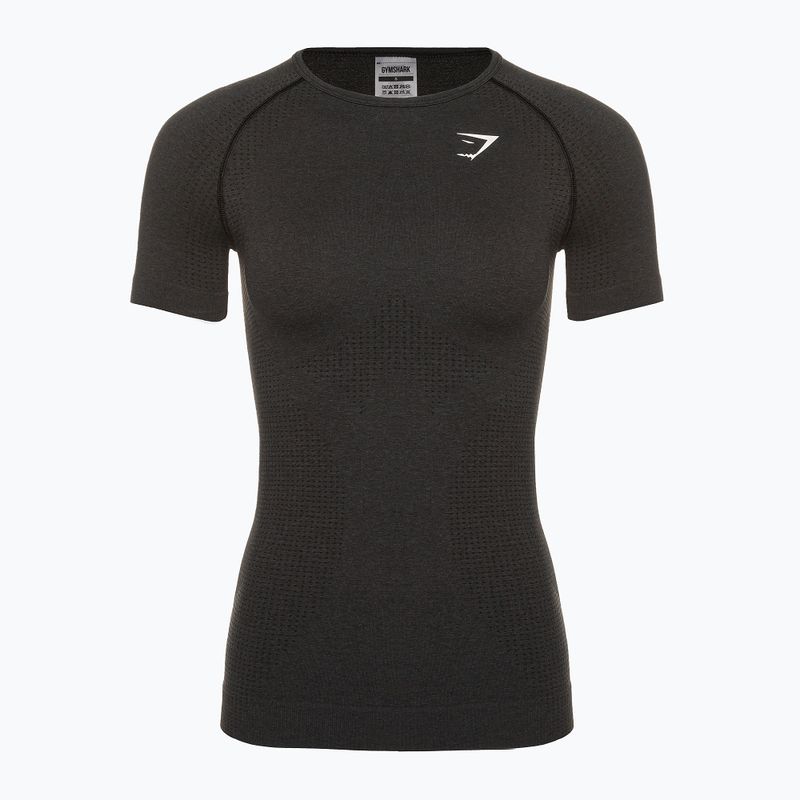 Női edzőpóló Gymshark Vital Seamless fekete/marl 5