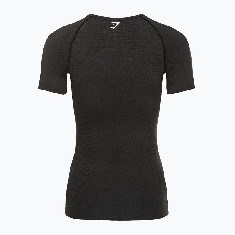 Női edzőpóló Gymshark Vital Seamless fekete/marl 6